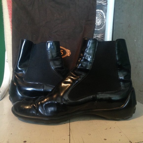 Black Leather Tod's Ankle Boots Size 40